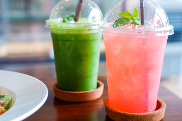 Vegetable juice, herbs and fresh fruit, healthy drink. healthy eating, drinks, diet and detox concept.