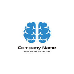 brain design technology logo modern vector template