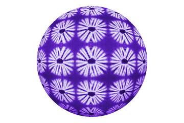 Colorful ball of African fabrics, isolated, white background