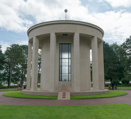 the multi-confessional chapel in the American Cemetery at Omaha Beach