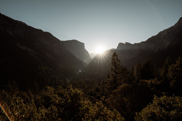 Yosemite Valley National Park Tunnel View Point Sunrise