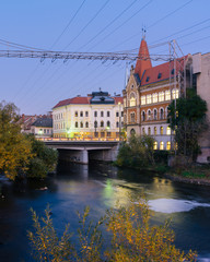 Somesul River and  The Old town of Cluj Napoca, Romania,  Cluj-Napoca is the fourth most populous city in Transylvania.