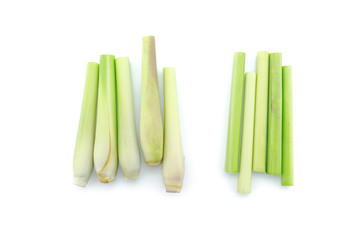 lemon grass on white background.