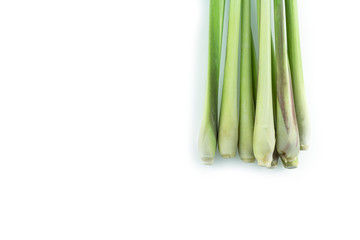 bundle lemon grass on white background.