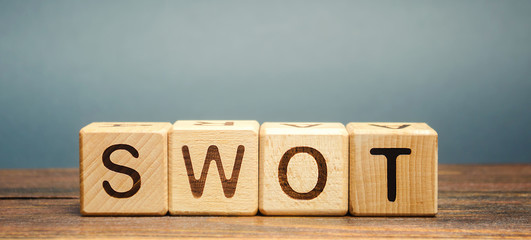 SWOT analysis concept. The method of strategic business planning. Strengths, weaknesses,...