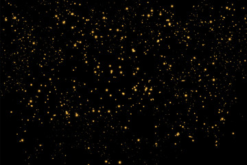 Vector golden cloud glitter wave abstract illustration. White star dust trail sparkling particles isolated on transparent background. Magic concept