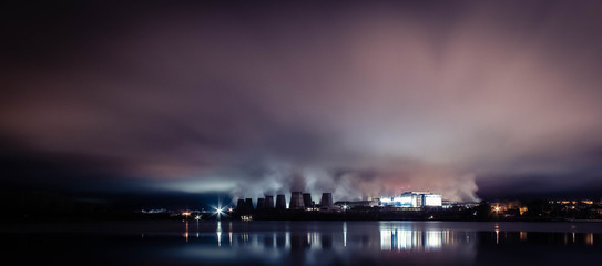Fototapeta premium Aluminum plant, small Ural town