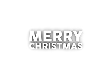 Happy New Year lettering on white background. Greeting card design template with 3D typography label.