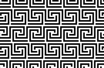 Abstract geometric pattern with stripes, lines. Seamless vector background. White and black ornament. Simple lattice graphic design