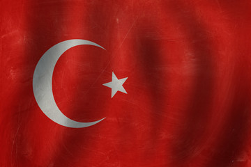 Old art flag background. Travel in Turkey