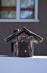 handmade old wooden toy house