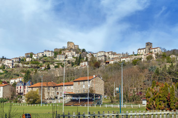 Obraz premium View of Neschers commune, France