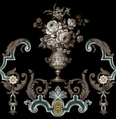 Decorative elegant luxury design.Vintage elements in baroque, rococo style.Design for cover, fabric, textile, wrapping paper .