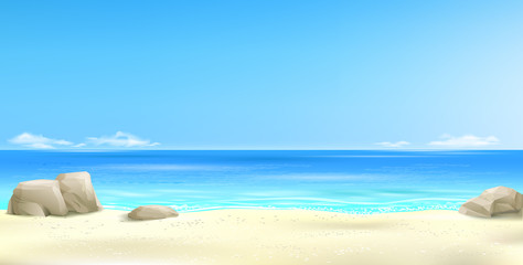 Fototapeta na wymiar Wide tropical beach banner background