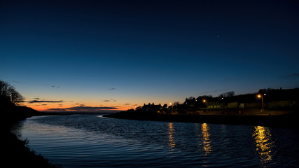 Sunrise at Brora with Venus shining in the dawn sky
