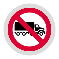 No truck forbidden sign, modern round sticker