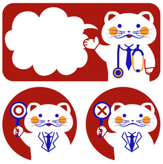 猫の医者　マル　バツ　吹き出し