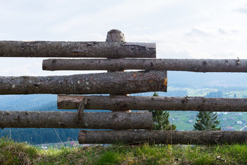 Naklejka premium rural fence. log fence.