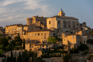 Picturesque French village at sunset