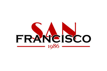 San Francisco -  Vector illustration design for banner, t-shirt graphics, fashion prints, slogan tees, stickers, cards, poster, emblem and other creative uses