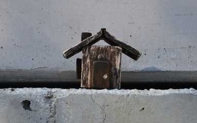 handmade old wooden toy house