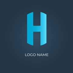 Alphabet letter H on isolated dark background