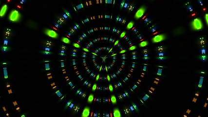 flashy blinking circle. Colorful LED Dancefloor Background. Techno and Dance Music Backdrop. Equalizer Audio Background.