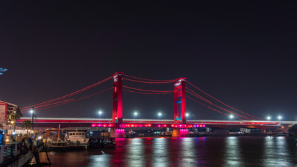 Fototapeta na wymiar Ampera Bridge, Palembang, Indonesia
