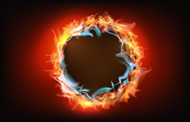 abstract background of flames fire burning hole © moxumbic
