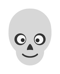 cute smiling skull head. illustration isolated on flat background. halloween party