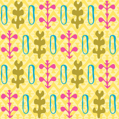 abstract seamless repeat pattern with plants