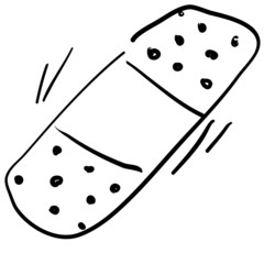 Band-aid icon. Emergency. Wound. Hand-drawn