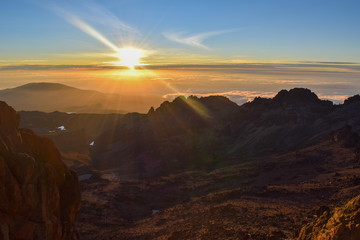 Fototapeta na wymiar Sunrise at Point Lenana, Mount Kenya National Park 