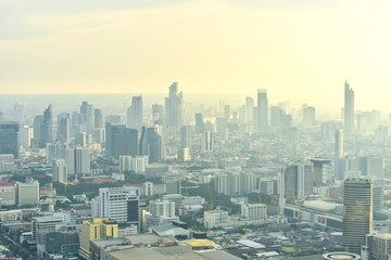 Bangkok Downtown Cityscape During Sunset