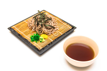 Yaki Soba Soup on White Background