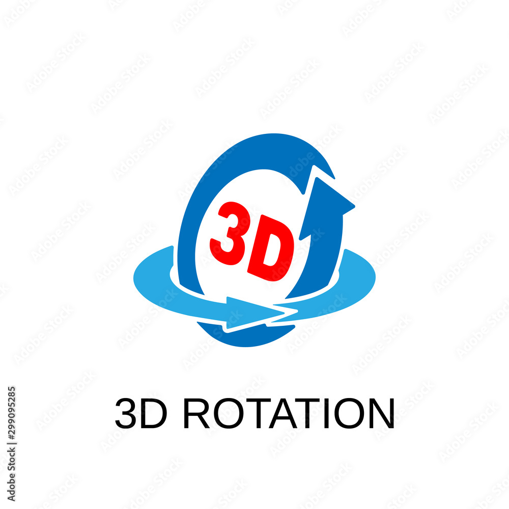 Poster 3d rotation icon. 3d rotation symbol design. stock - vector illustration can be used for web.