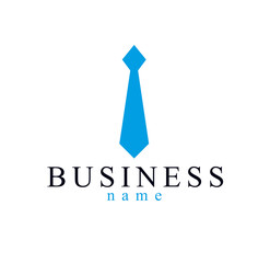 Tie businessman concept vector logo or icon, business person man or company.