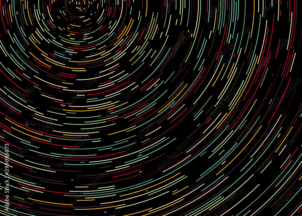Wall mural colorful universe circular distribution computational generative art background illustration