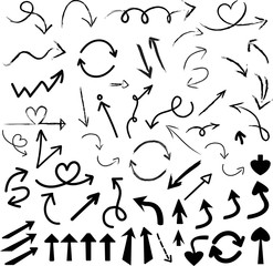 Set Of Arrows in black. Vector Illustration