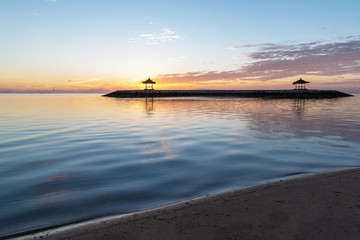 Sunrise at Pantai karang Beach in Sanur Bali Indonesia