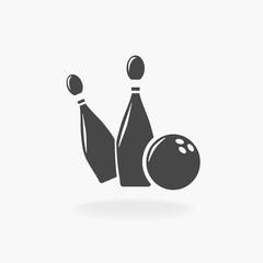 Bowling Sport Icon Silhouette Vector Illustration