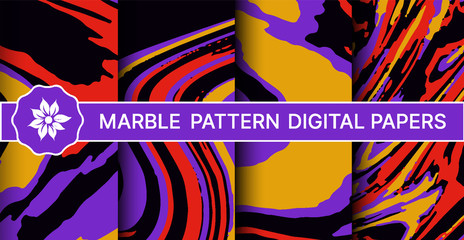 Abstract marble pattern set of backgrounds
