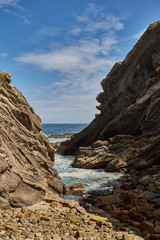 Fototapeta na wymiar Holidays in the corners of Asturias Spain beaches rocks and clouds