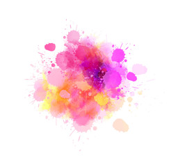 Multicolored splash watercolor blot