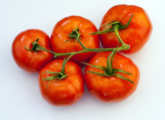Tomatoes on a branch. 5 pieces.