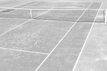 Photo of red tennis court