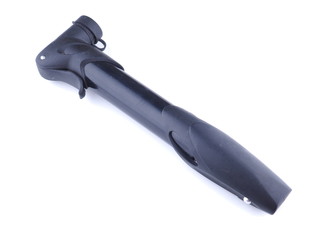 black bicycle pump on a white background