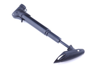 black bicycle pump on a white background