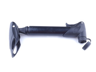 black bicycle pump on a white background