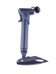black bicycle pump on a white background